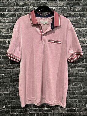 Ted Baker Pink Polo with Contrast Blush Pink  Trim
